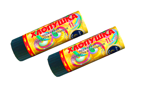  Пружинная хлопушка 11см с конфетти и серпантином  в Дербенте